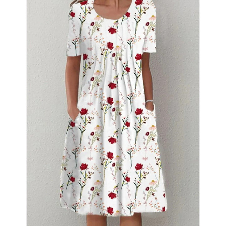 Damen Freizeitkleid mit verspieltem Blumendruck und praktischen Taschen Drune