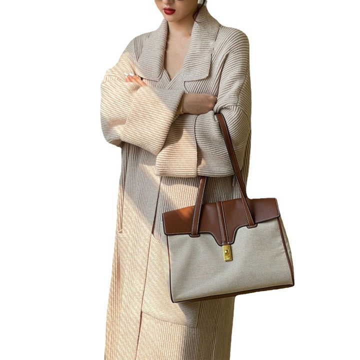 Damen Modische Langstrickjacke mit großzügigen Taschen und lässigem Schnitt Drune