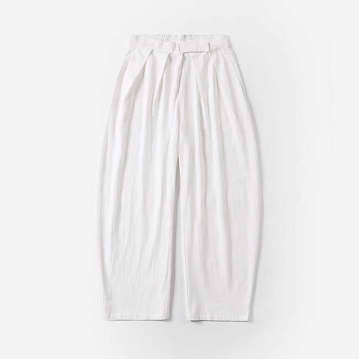 Damen Elegante Bundfalten-Hose mit ballonförmigem Bein und elastischem Taillenbund Drune