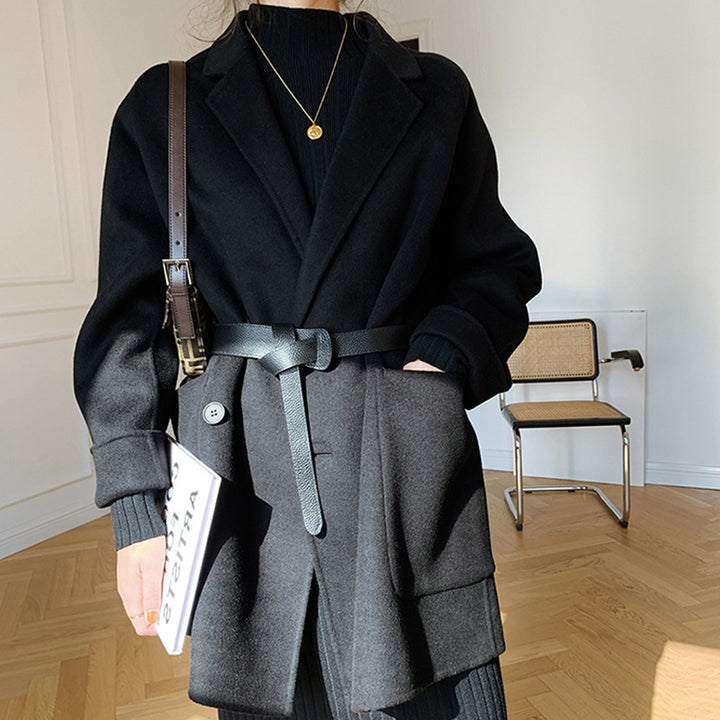 Damen Oversized Mantel mit Taillengürtel Drune