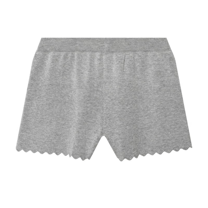 Damen Feinstrick-Cardigan-und-Shorts-Set mit Wellensaum und gerippten Bündchen Drune
