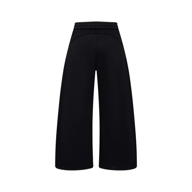 Damen Culotte-Sweatpants mit hohem Bund, Kordelzug und weitem Bein Drune