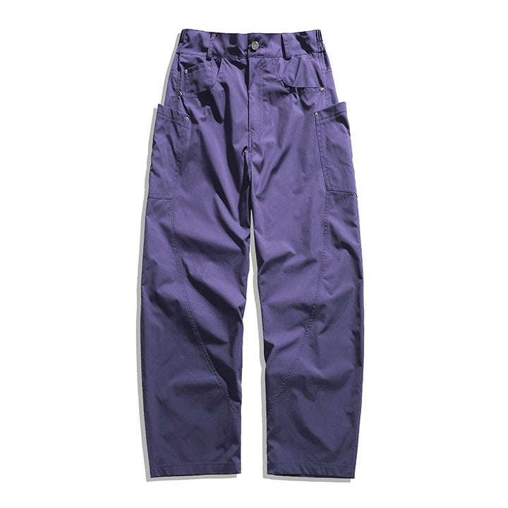 Herren Weite Workwear-Cargo-Hose mit hohem Bund, seitlichen Multi-Taschen & lässigem Baggy-Schnitt Drune