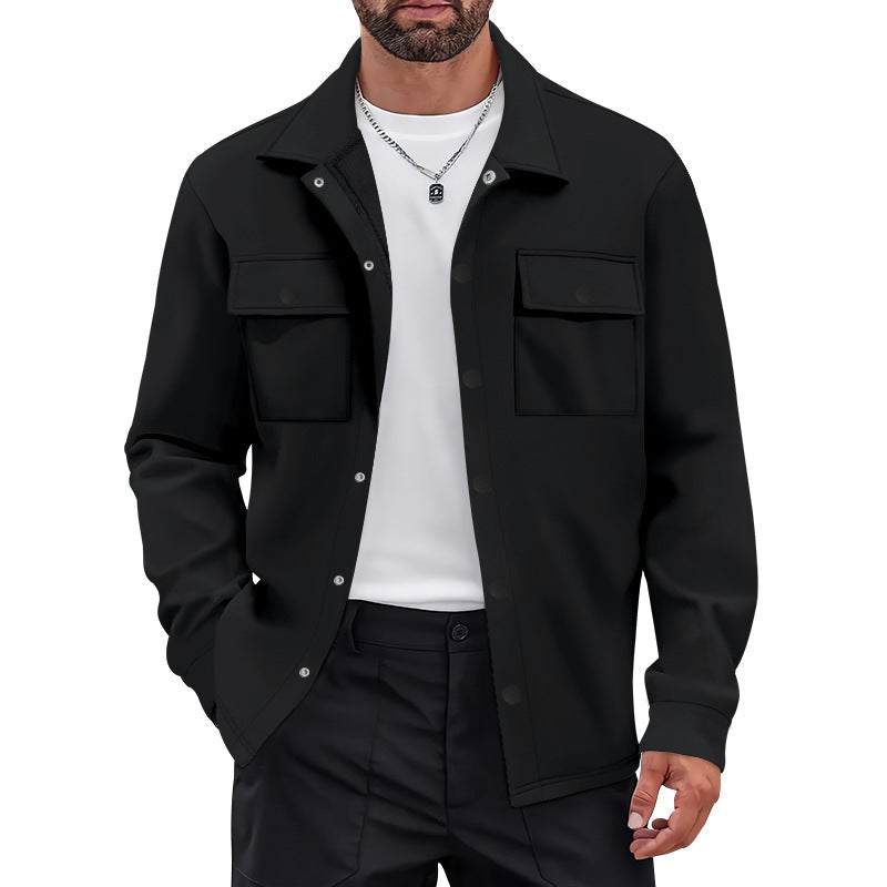 Herren vielseitige Flanelljacke mit aufgesetzten Taschen und modernem Schnitt Drune
