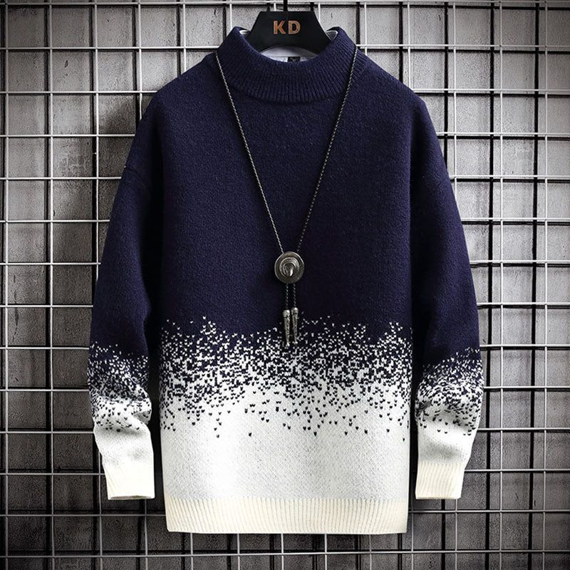 Herren modischer Rollkragenpullover mit stylishen Farbverlauf Drune