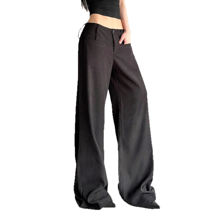Damen Weite Flared-Hose mit hohem Bund und seitlichen Taschen Drune
