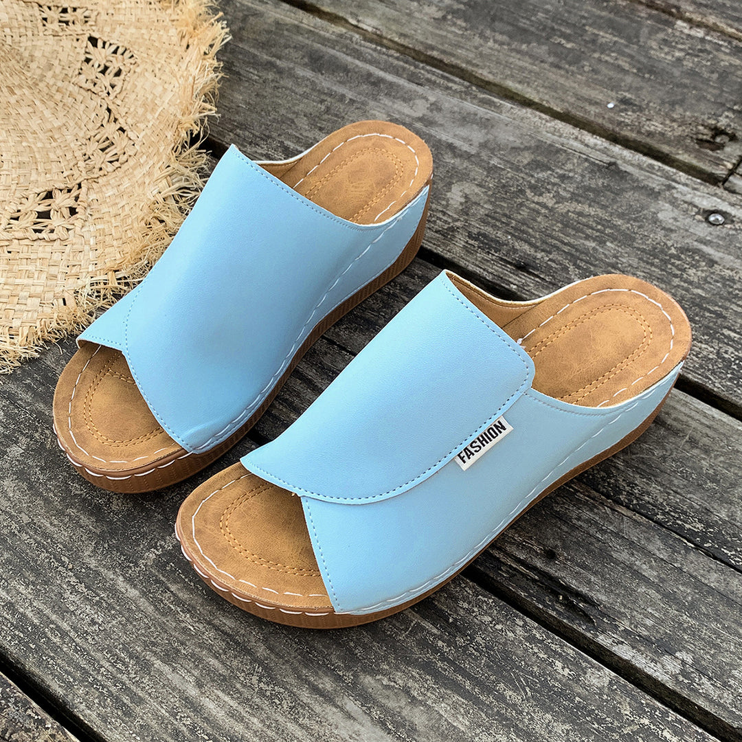 Damen  Slip-On Keil-Mules mit ergonomischem Memory-Fußbett und leicht profilierter Laufsohle Drune