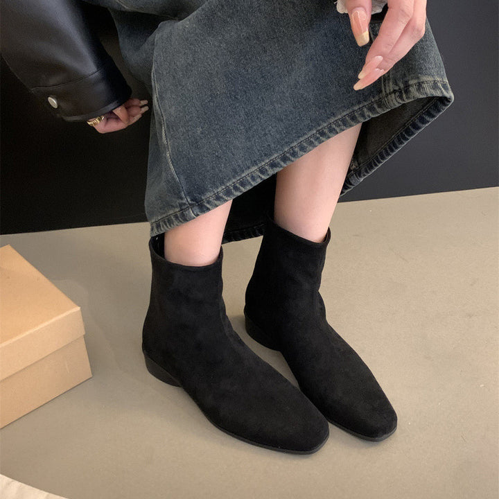 Damen Modische Wildleder Stiefeletten Drune