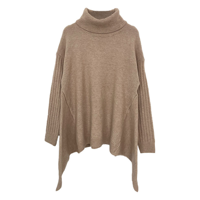 Damen lässiger Pullover mit Stehkragen und asymmetrischem Schnitt Drune