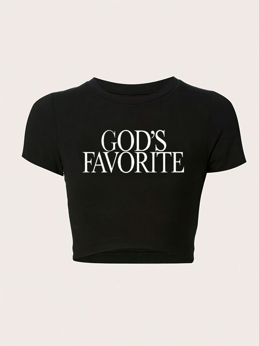 Damen figurbetontes Kurzarm-T-Shirt mit verspieltem Aufdruck Drune