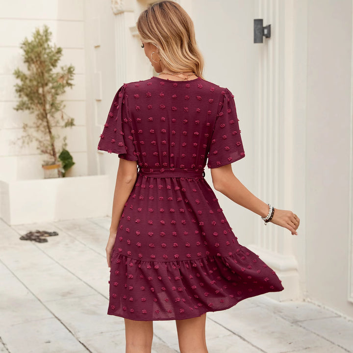 Damen Wickelkleid mit Rüschendetails Drune
