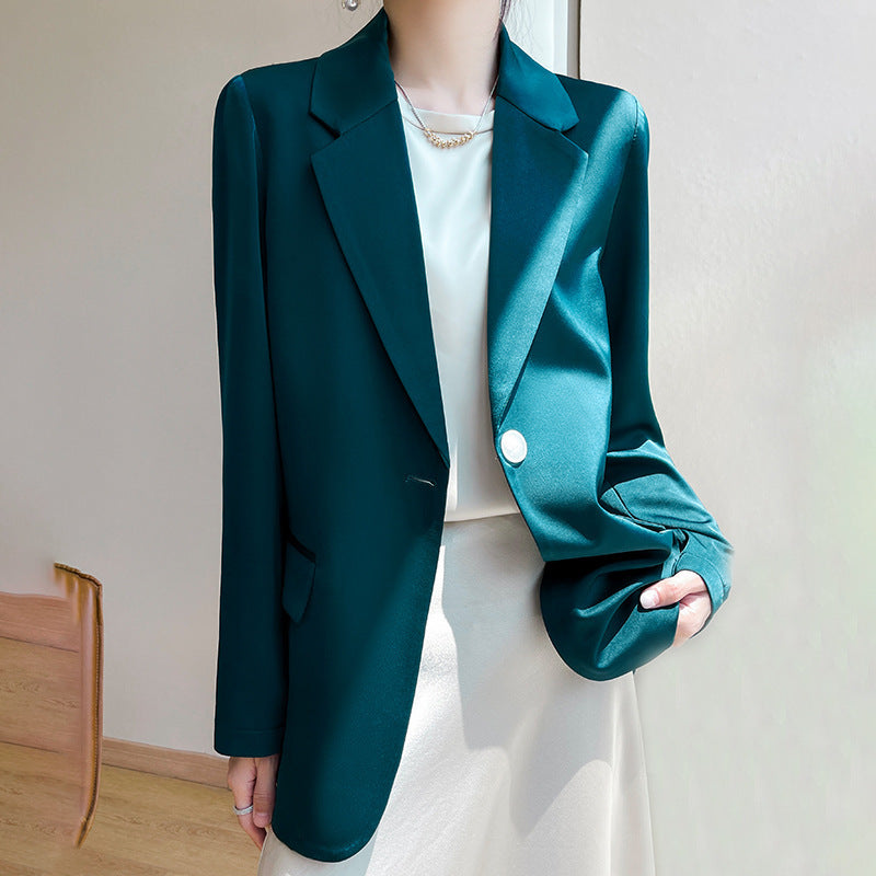 Damen Leichttaillierter Longblazer mit Knopfverschluss und Flap‑Taschen Drune