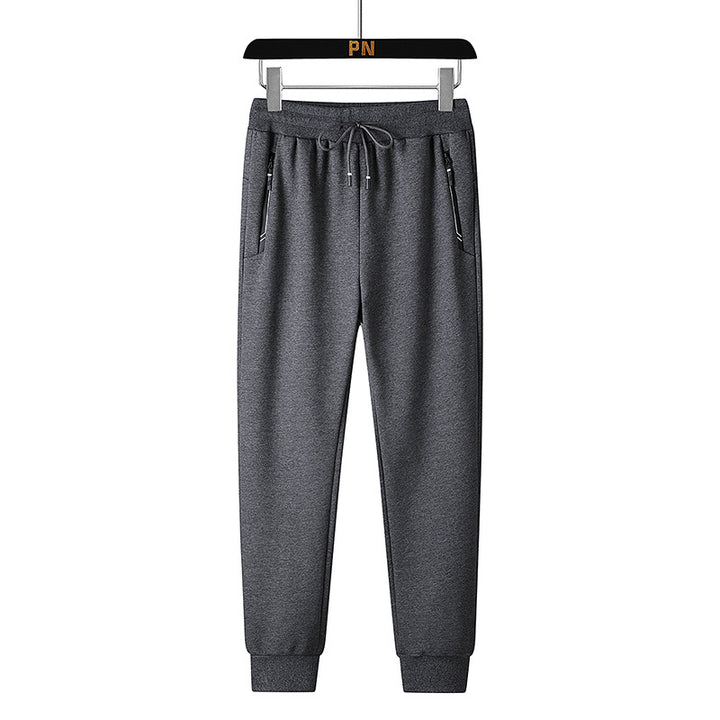 Herren Thermo-Fleece-Jogginghose mit angerauter Innenseite, Reflektierenden Reißverschlusstaschen und Kordelbund Drune
