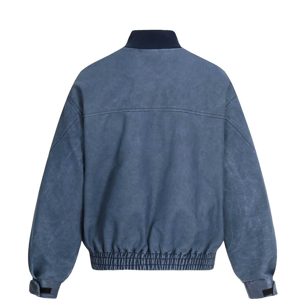 Herren Kurzboxy Blouson aus Cordstoff mit hohem Rippkragen und elastischem Saum Drune