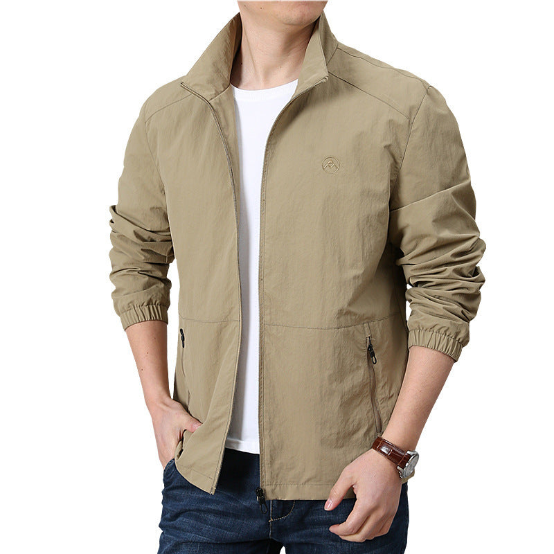 Herren Leichte Windjacke mit Stehkragen, elastischen Bündchen und verdecktem Reißverschluss Drune