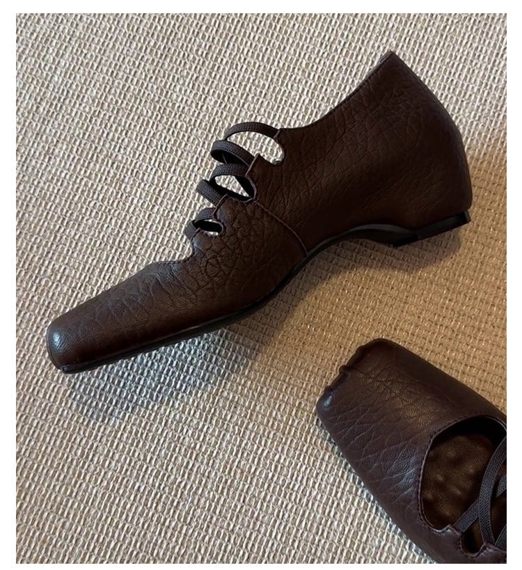 Damen Ballerina-Schuhe mit innovativer Riemenführung und weichem Leder Drune