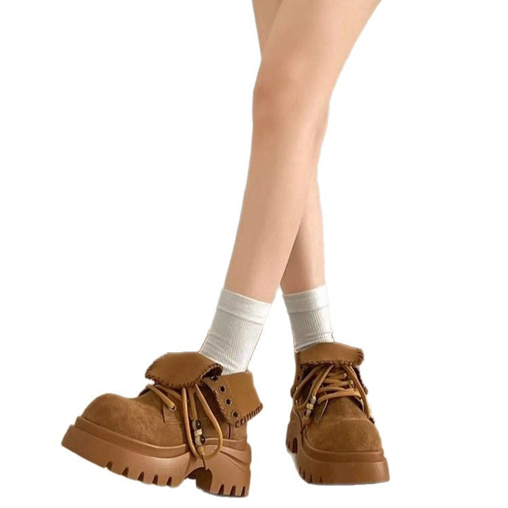 Damen Chunky Schnürboots mit modischem Einsatz Drune