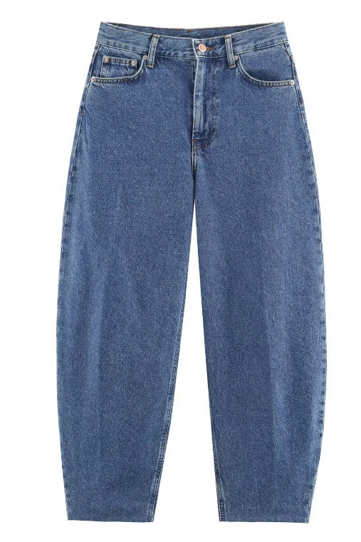 Damen Hochtaillierte Baggy-Jeans mit weitem Bein und klassischer Taschenlösung Drune