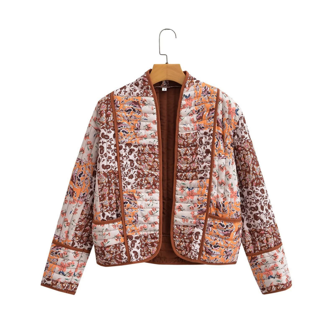 Damen nan gesteppte Patchwork Kimono-Jacke mit aufgesetzten Taschen Drune