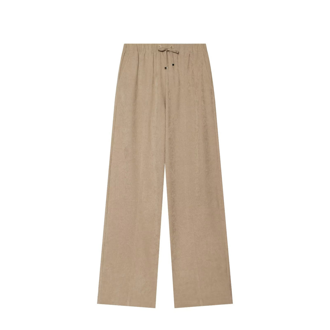 Damen Weite Palazzo-Loungehose mit Tunnelzug und Bügelfalte Drune