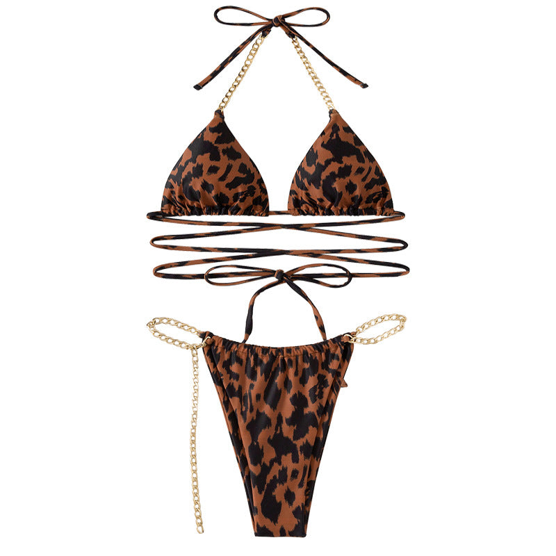 Damen Triangel-Bikini mit modischen Kreuzdetails Drune