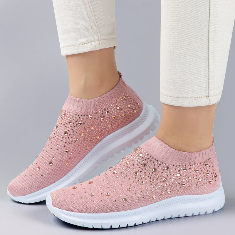 Damen Elastischer Strick‑Sneaker mit Schmucksteinbesatz Drune