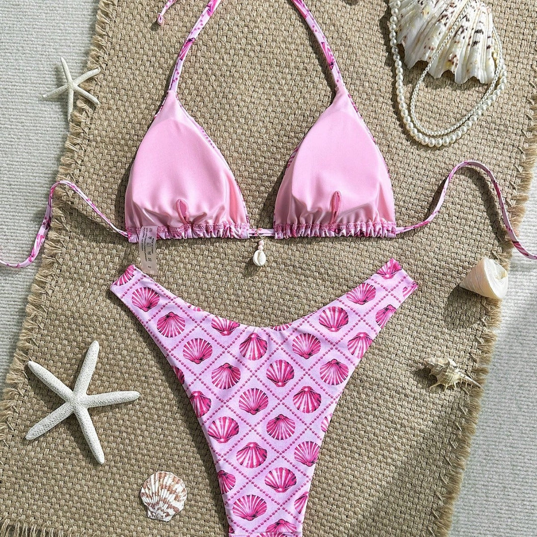 Damen Triangel-Bikini mit Muschelmotiv Drune