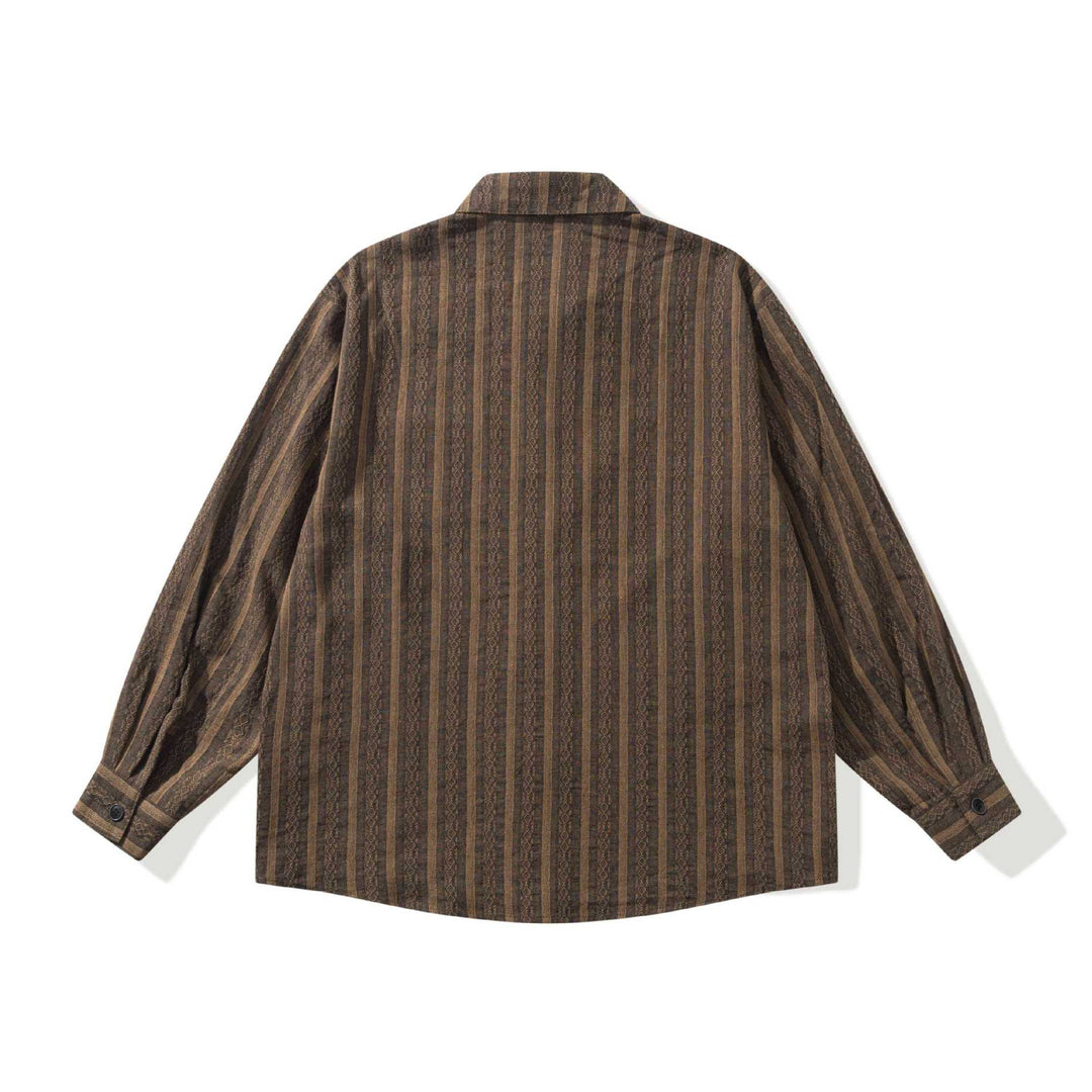Unisex Lockeres Overshirt aus Leinenmischung mit Struktur und Brusttasche Drune