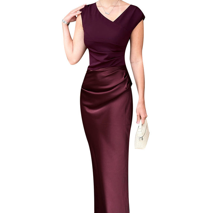 Damen elegantes langes Abendkleid mit figurbetonter Silhouette und extravagantem Rückenausschnitt Drune