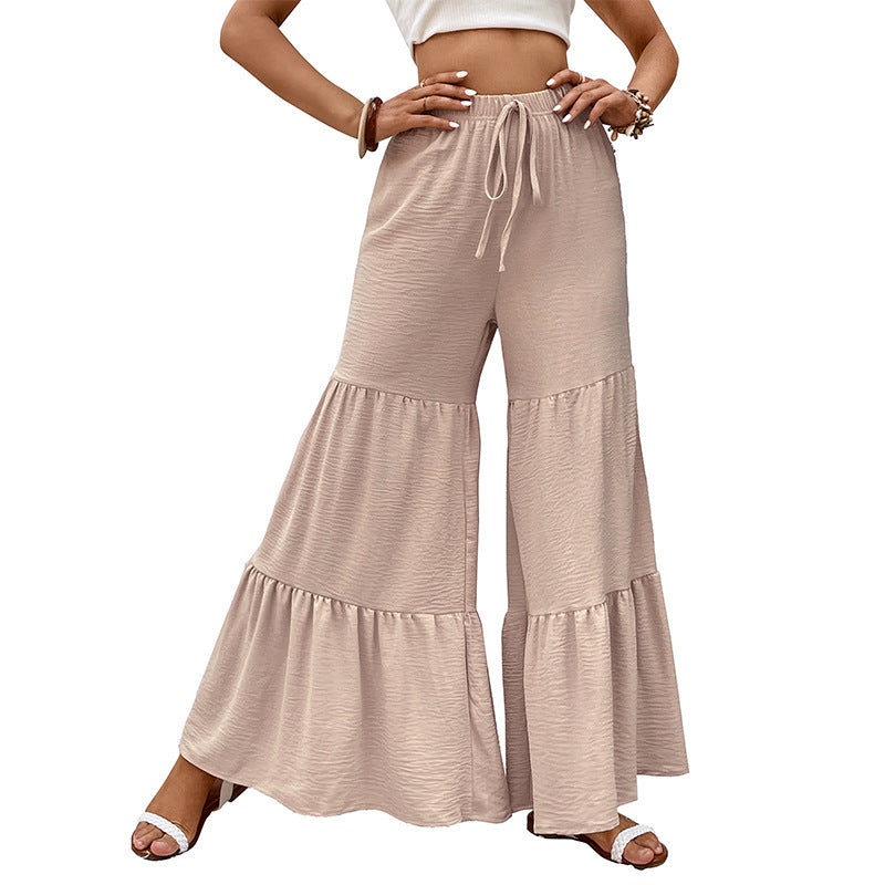 Damen Lockere Palazzo-Hose mit Volants Drune