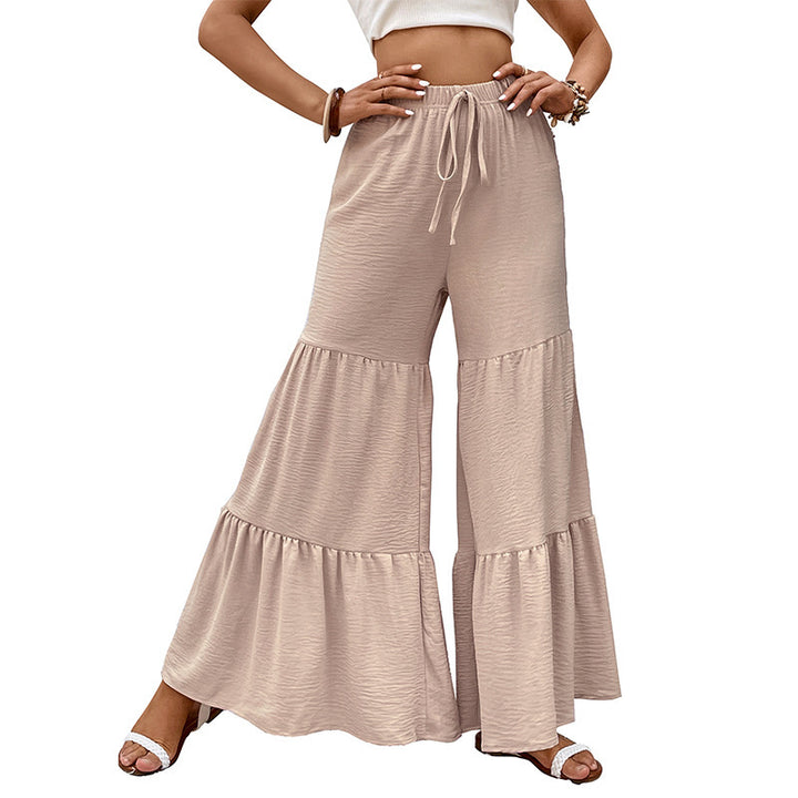 Damen Lockere Palazzo-Hose mit Volants Drune