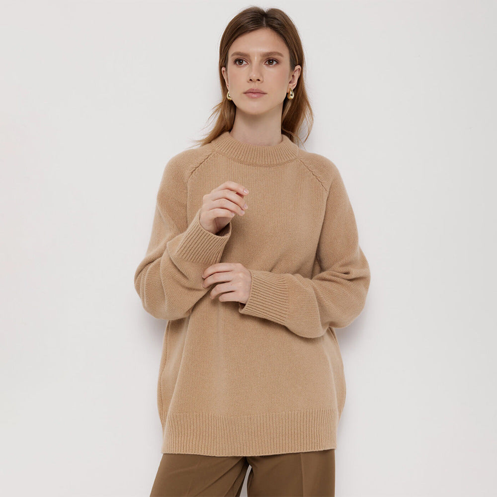 Damen lockerer Feinstrickpullover Drune