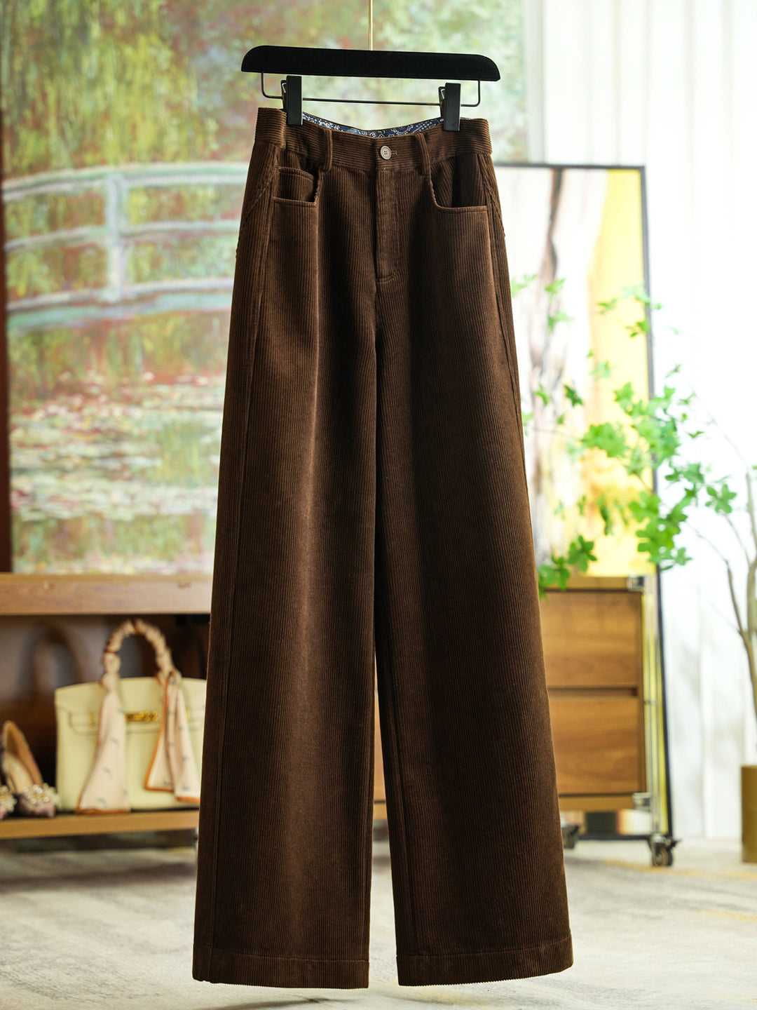 Damen Modische weit geschnittene Cordhose Drune