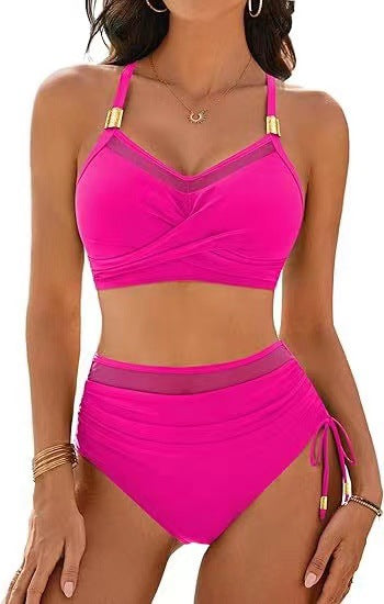 Damen Hochwertiges Bikini-Set mit transparenten Akzenten und modischem Wickeldesign Drune