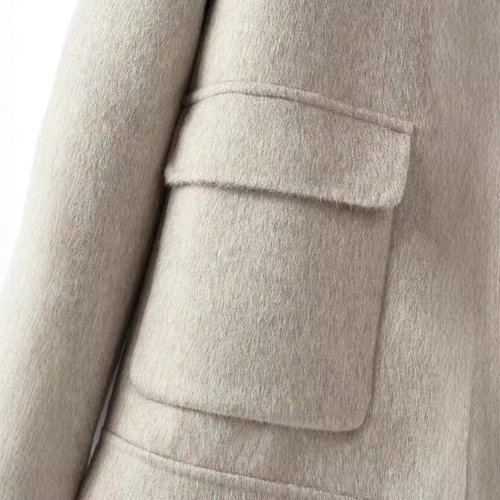 Herren Wollmix-Übergangsjacke mit Stehkragen, Reißverschluss und Pattentaschen Drune