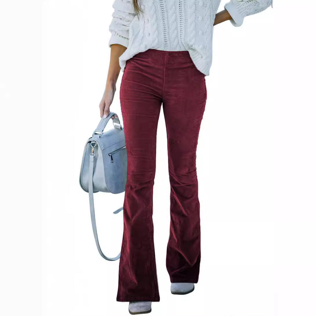 Damen Bequeme Bootcut-Hose aus weichem Material Drune