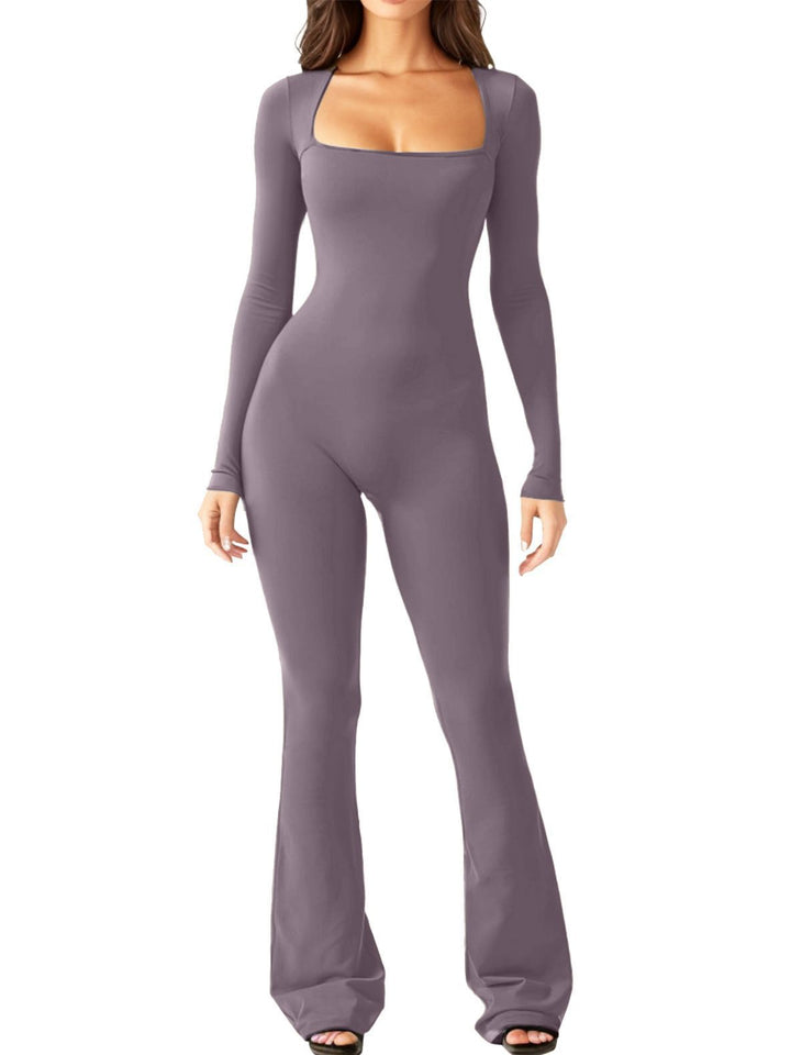 Damen Eleganter Jumpsuit mit langem Arm und figurbetontem Schnitt Drune