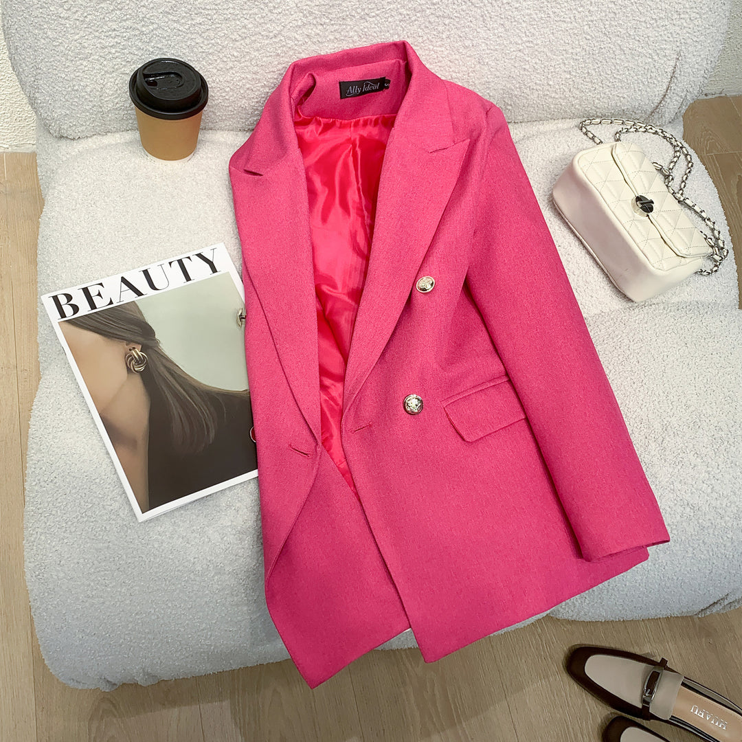 Damen Moderner Doppelt Knopfgesteckter Blazer Drune