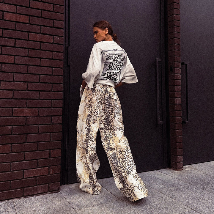 Damen Oversized T-Shirt mit kreativen Grafiken und lässigen Schnitten Drune