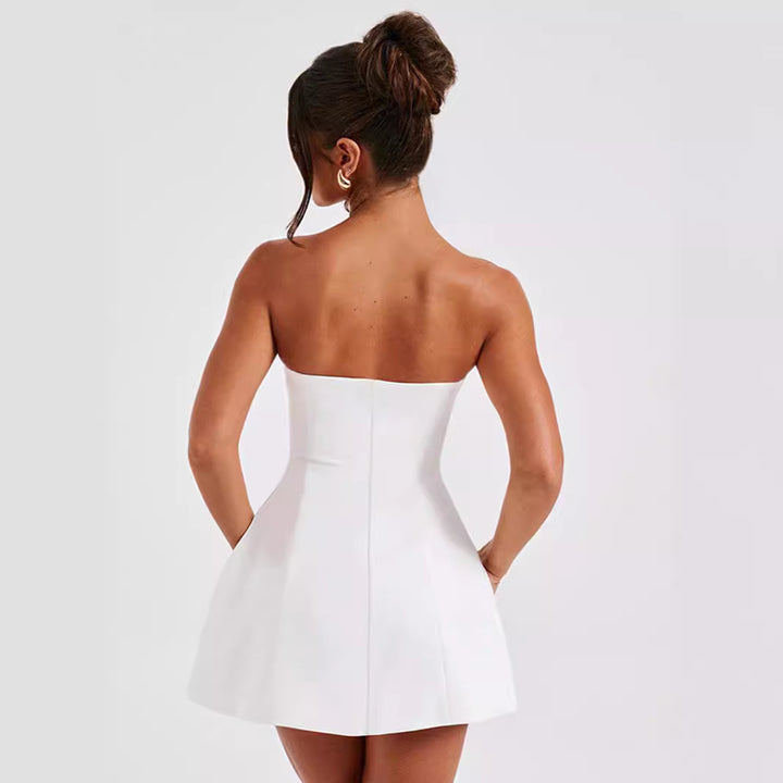 Damen Bustierkleid mit taillierter Silhouette und schwingendem Rock Drune