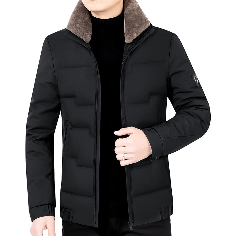 Herren Slim-Fit Wattierte Übergangsjacke mit weichgefüttertem Stehkragen und verdecktem Reißverschluss Drune