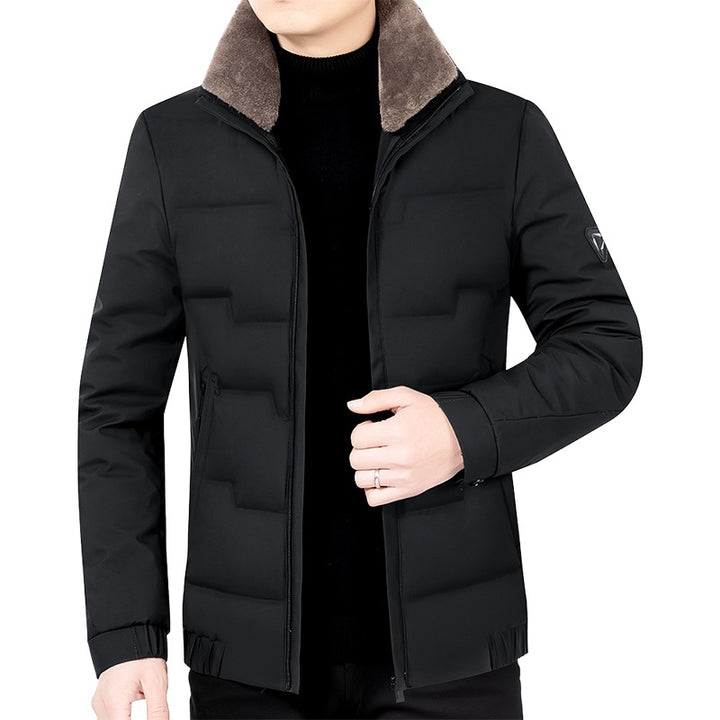 Herren Slim-Fit Wattierte Übergangsjacke mit weichgefüttertem Stehkragen und verdecktem Reißverschluss Drune