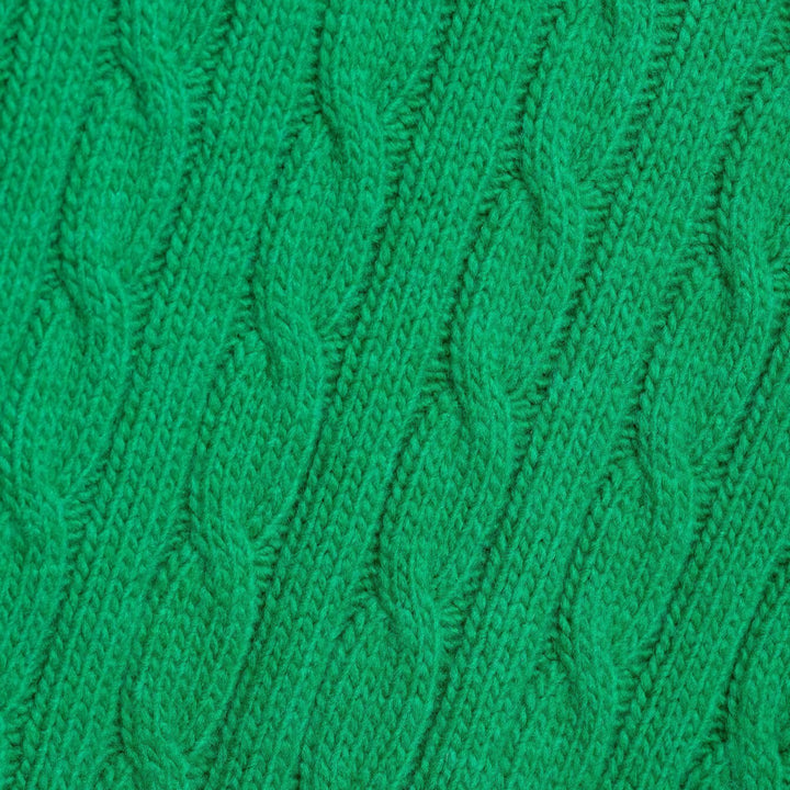 Damen Grobgestrickter Zopfstrick-Pullover mit V-Ausschnitt und kurzem Boxy-Schnitt Drune