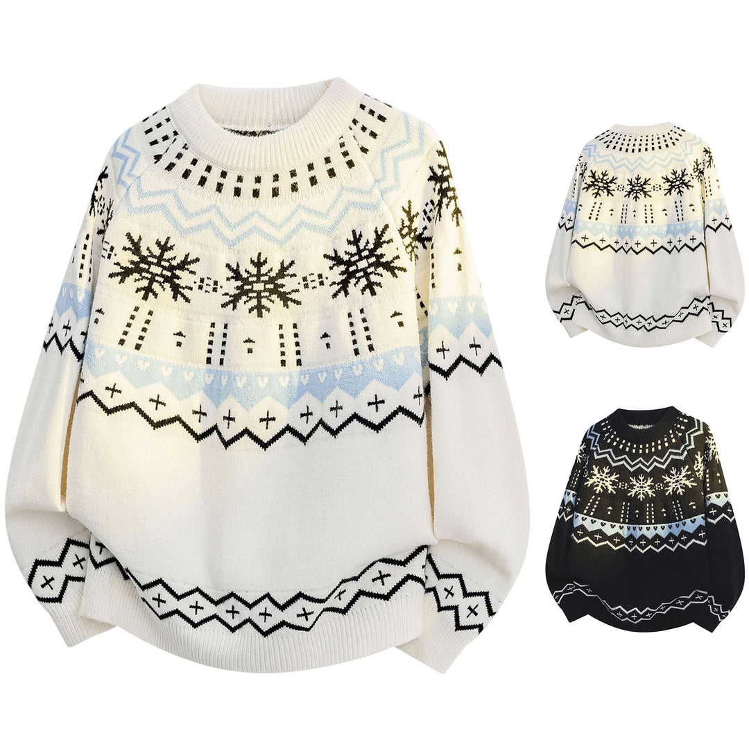 Damen Weicher Strickpullover mit Wintermotiv Drune