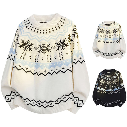 Damen Weicher Strickpullover mit Wintermotiv Drune