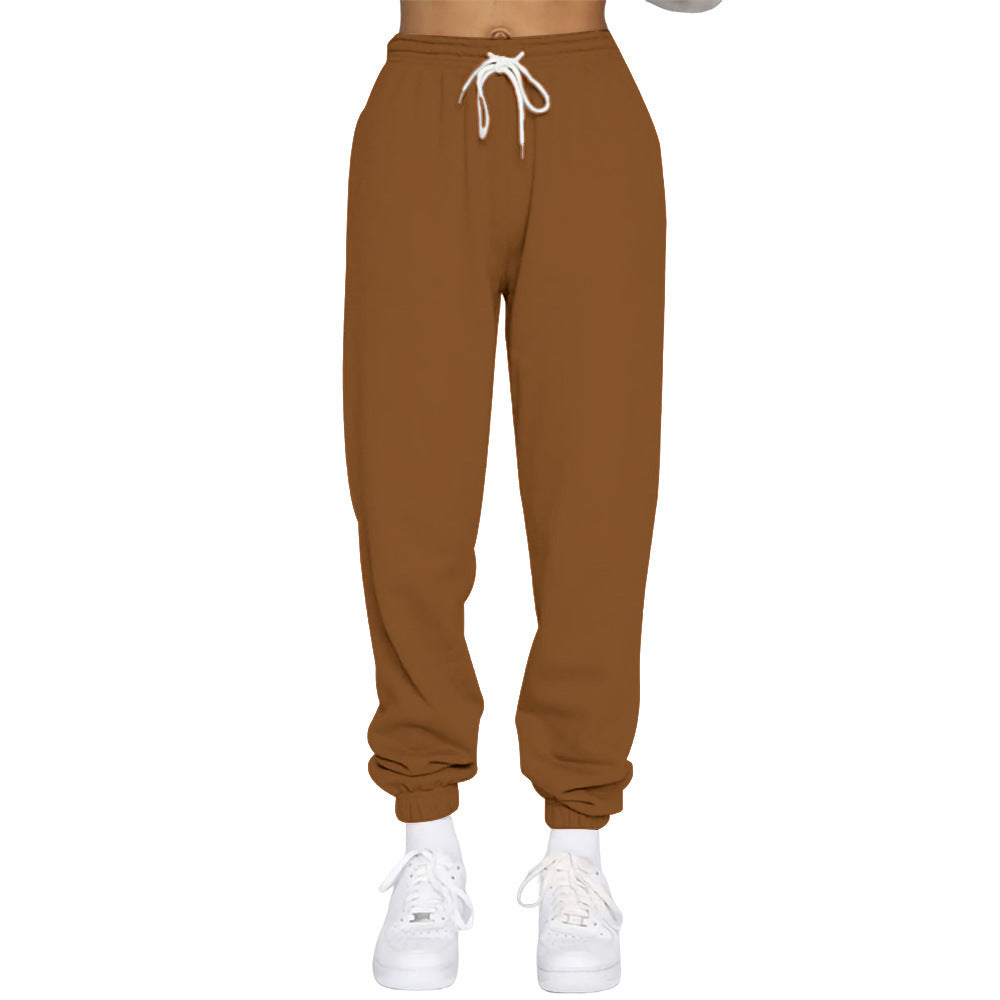 Damen nan taillierte Jogginghose mit hohem Bund Kordelzug und elastischen Knöchelbündchen Drune