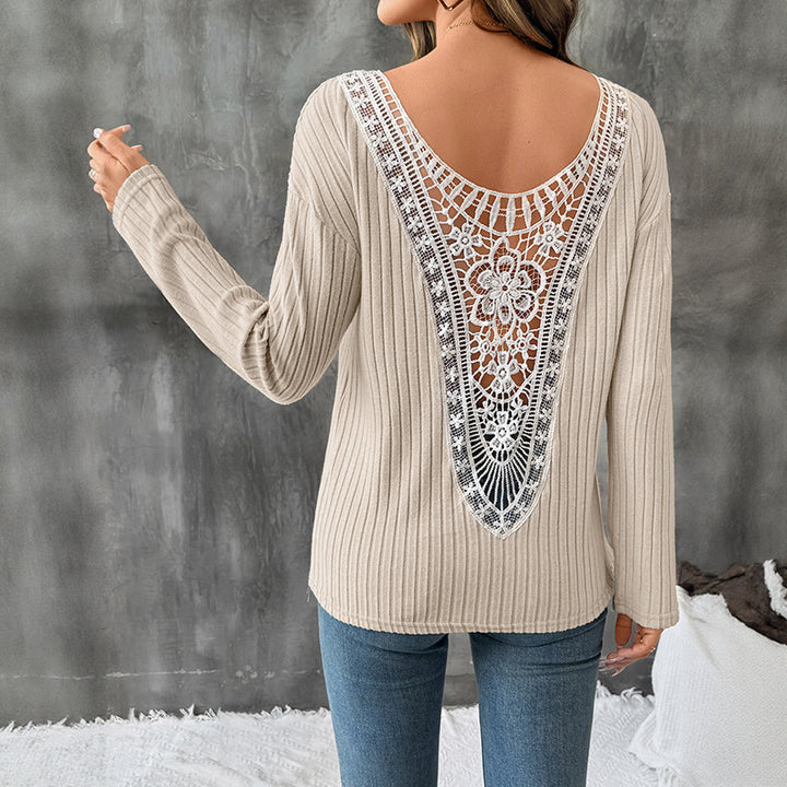 Damen Lässiger Rippstrickpullover Drune