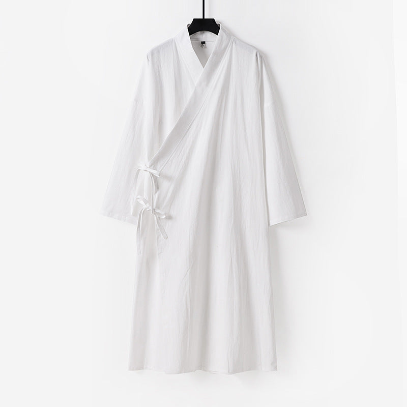 Unisex Langer Kimono-Mantel mit Bindeband, weitem Schnitt und minimalistischer Silhouette Drune