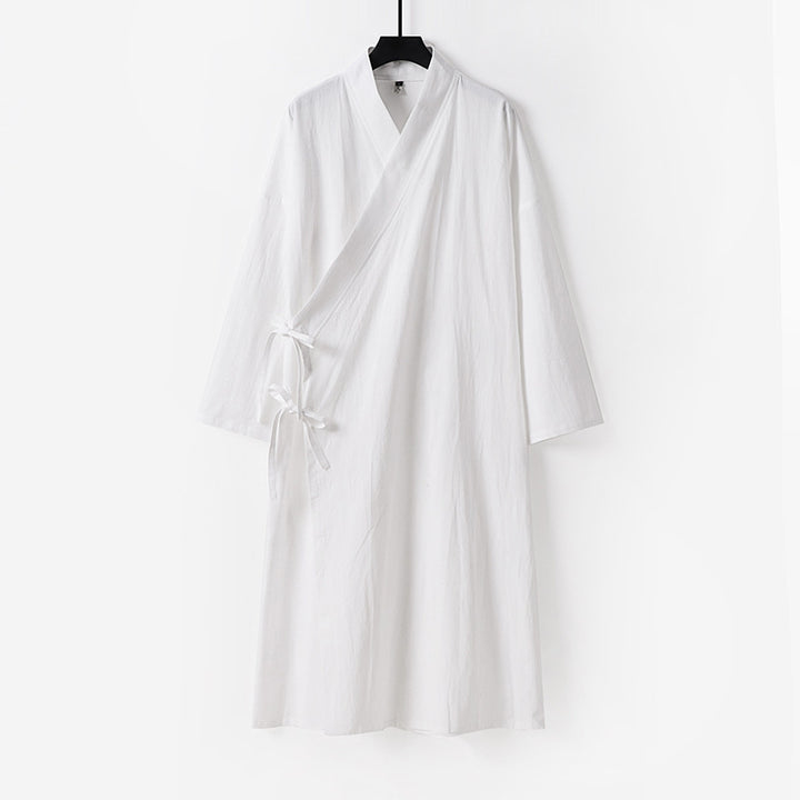 Unisex Langer Kimono-Mantel mit Bindeband, weitem Schnitt und minimalistischer Silhouette Drune