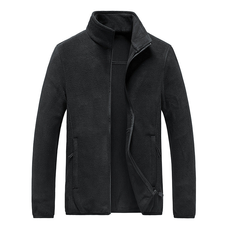 Herren Fleecejacke mit Stehkragen, durchgehendem Reißverschluss und verdeckten Taschen Drune